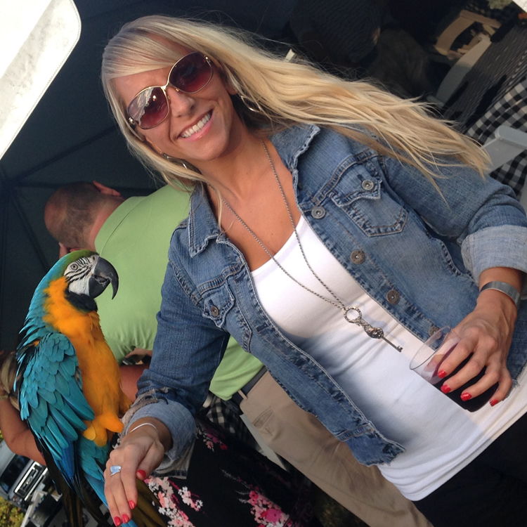 Heidi with a parrot