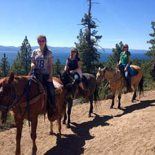 Jen Lennon and family on horses