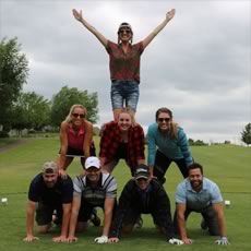 The Stelter employee pyramid at our annual golf outing