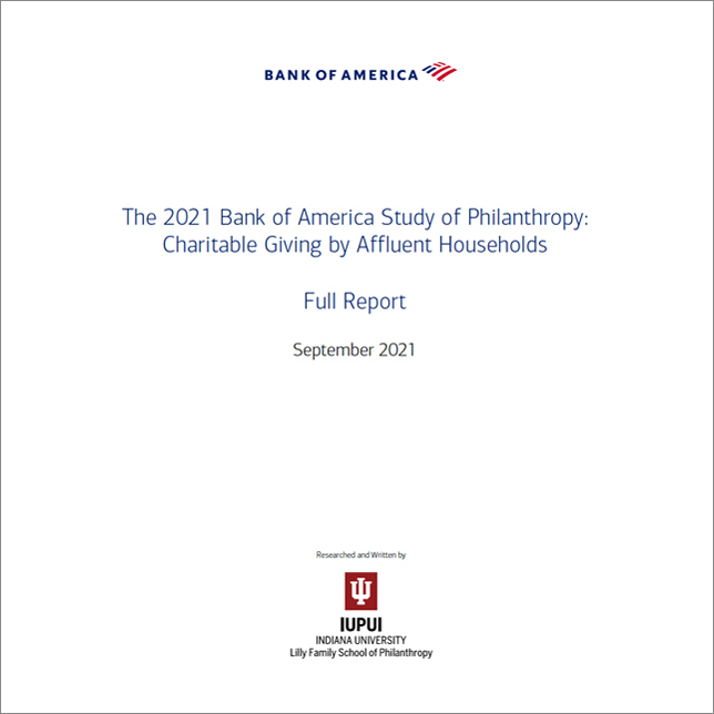 The 2021 Bank of America Study of Philanthropy: Charitable Giving by Affluent Households