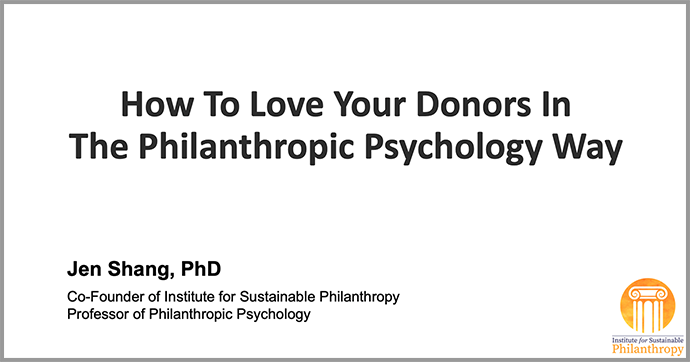 How To Love Your Donors in the Philanthropic Psychology Way
