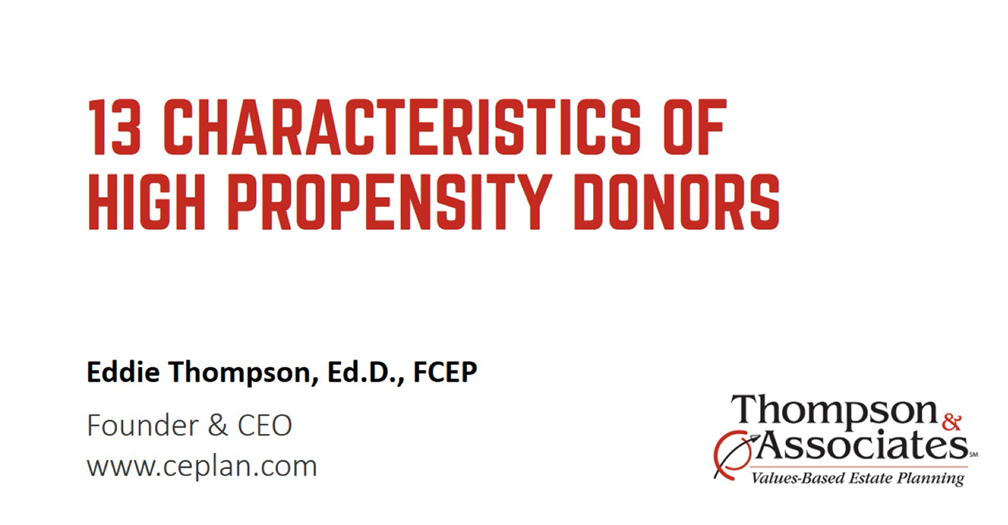 13 Characteristics of High Propensity Donors