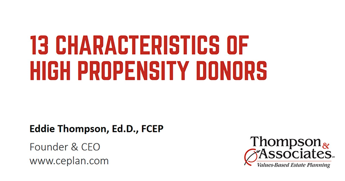 13 Characteristics of High Propensity Donors