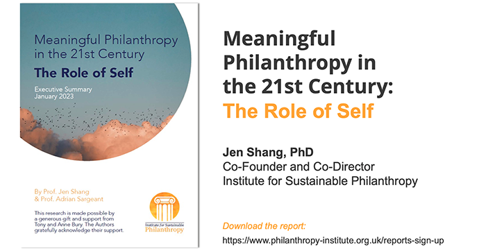 Meaningful Philanthropy in the 21st Century: The Role of Self